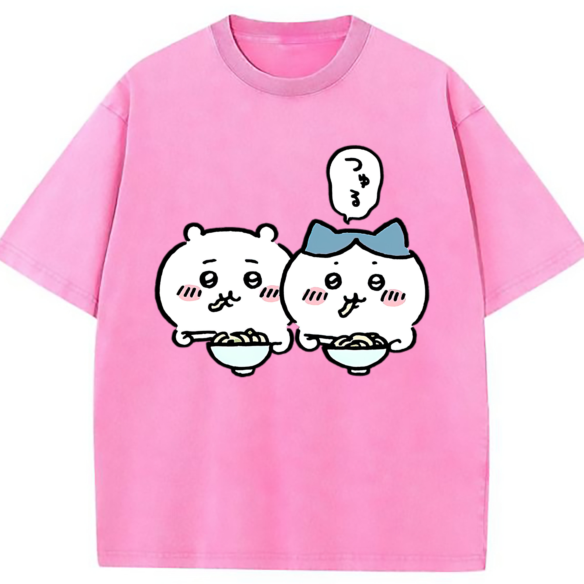 （画像用） ちいかわ ハチワレ Chii-kawa hachiware 綿100% ヴィンテージ風 半袖Tシャツ（フロントプリント）